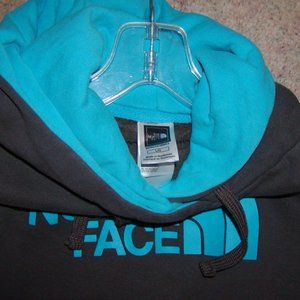 North Face Hoodie - MENS XL.  Gray with Aqua . Like new.